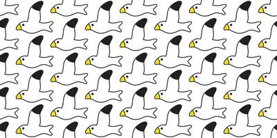 vogel naadloos patroon vector zeemeeuw sjaal geïsoleerd tekenfilm tegel behang herhaling achtergrond illustratie ontwerp