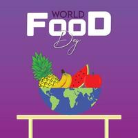 Internationale voedsel dag post en achtergrond vector illustratie