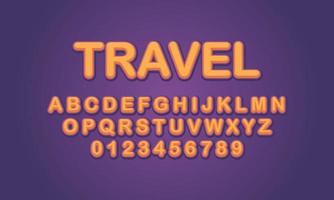 reizen lettertype alfabet vector