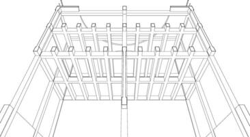 3d illustratie van industrieel gebouw vector