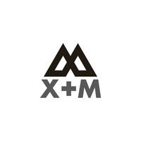 brief xm gemakkelijk gekoppeld meetkundig lijn symbool vector