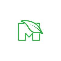 letter m lineaire blad geometrische logo vector