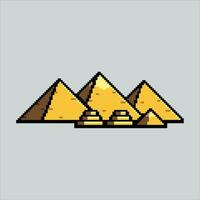 pixel kunst illustratie piramide. korrelig piramide. piramide gebouw icoon korrelig voor de pixel kunst spel en icoon voor website en video spel. oud school- retro. vector