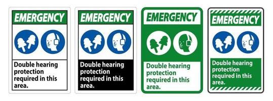 dubbele gehoorbescherming gehoorkappen of oordopjes vector