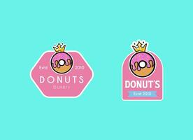 embleem donuts taart en bakkerij logo ontwerp vector