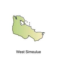 west simuleren kaart stad. vector kaart van provincie aceh hoofdstad land kleurrijk ontwerp, illustratie ontwerp sjabloon Aan wit achtergrond