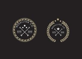 klassiek vintage retro label badge logo-ontwerp voor stoffen kleding vector