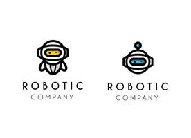 schattig robot logo ontwerp. babbelen bagageruimte kunstmatig intelegentie logo ontwerp vector