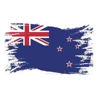 vlag van nieuw-zeeland met aquarelpenseel vector