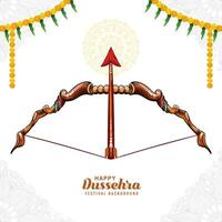 gelukkig dussehra festival post ontwerp met boog pijl achtergrond vector