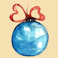 waterverf Kerstmis speelgoed, element. vector illustratie. hand- getrokken ornament decortie nieuw jaar vakantie 2023 Kerstmis boom bal.