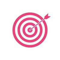 roze in de roos pijl doelwit icoon. pijl doelwit doel afzet teken. pijl pijl logo vector. winnaar pijl teken. vector