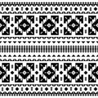 retro naadloos etnisch patroon. inheems Amerikaans tribal met volk meetkundig vormen. zwart en wit. ontwerp voor het weven en het drukken kleding stof. vector