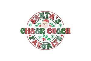 santa's favoriete juichen trainer Kerstmis retro typografie t-shirt ontwerp vector