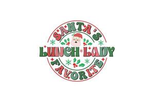 santa's favoriete lunch dame Kerstmis retro typografie t-shirt ontwerp vector