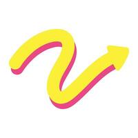tekening spiraal pijlen icoon. ontwerp eigenzinnig twist zigzag lijn, voorjaar spoel, kromme Golf. vector illustratie