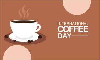 Internationale dag van koffie illustratie hand- getrokken vector