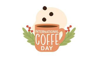 Internationale dag van koffie illustratie hand- getrokken vector