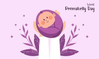 prematuriteit bewustzijn maand is opgemerkt elke jaar in november, prematuur geboorte is wanneer een baby is geboren te vroeg illustratie vector