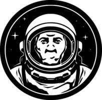 astronaut, zwart en wit vector illustratie