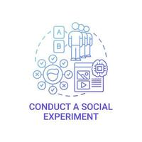 voer sociale experimenten concept icoon uit vector