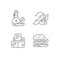 sojabonen koken lineaire iconen set vector