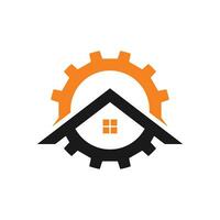 monteur huis vector logo ontwerp