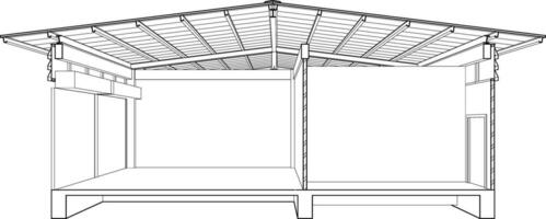 3d illustratie van industrieel gebouw vector