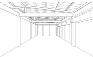 3d illustratie van industrieel gebouw vector