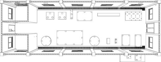 3d illustratie van industrieel gebouw vector