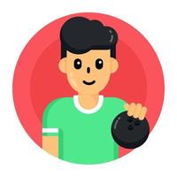 bowlingspeler en sport vector