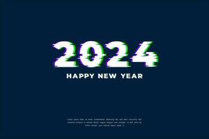 gelukkig nieuw jaar 2024. feestelijk realistisch decoratie. vieren 2024 partij vector