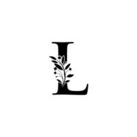 bloemen brief l logo icoon, luxe alfabet doopvont eerste ontwerp geïsoleerd vector