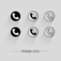 telefoon icoon vector. reeks van vlak telefoon symbool verzameling vector
