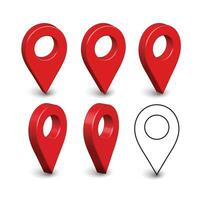 wijzer. rood markeerstift voor kaart bestemming, plaats. vector illustratie