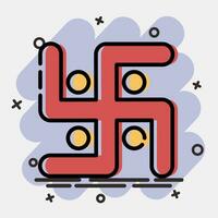 icoon swastika. diwali viering elementen. pictogrammen in grappig stijl. mooi zo voor afdrukken, affiches, logo, decoratie, infografieken, enz. vector