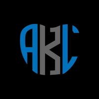 akl brief logo creatief ontwerp. akl uniek ontwerp. vector