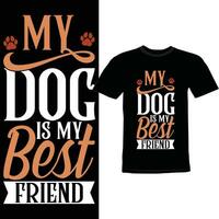 mijn hond is mijn het beste vriend, dier puppy hond grafisch, het beste geschenk hond overhemd ontwerp vector