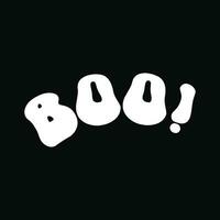 boe uitroep belettering, boe typografie ontwerp voor halloween vector