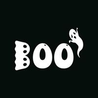 boe uitroep belettering, boe typografie ontwerp voor halloween vector