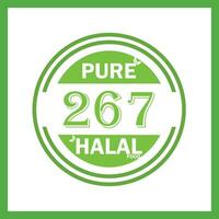 ontwerp met halal blad ontwerp 267 vector