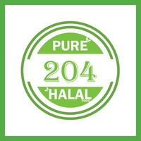 ontwerp met halal blad ontwerp 204 vector