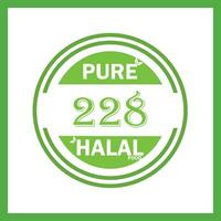 ontwerp met halal blad ontwerp 228 vector