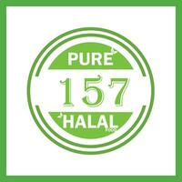 ontwerp met halal blad ontwerp 157 vector
