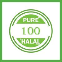 ontwerp met halal blad ontwerp 100 vector