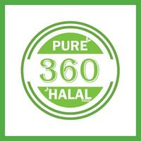 ontwerp met halal blad ontwerp 360 vector