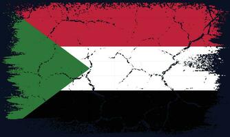vrij vector vlak ontwerp grunge Soedan vlag achtergrond