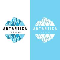 ijsberg logo, antarctica logo ontwerp, gemakkelijk natuur landschap vector illustratie sjabloon