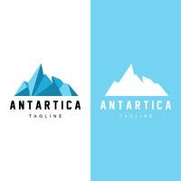 ijsberg logo, antarctica logo ontwerp, gemakkelijk natuur landschap vector illustratie sjabloon