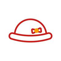 hoed icoon duotoon geel rood zomer strand symbool illustratie. vector